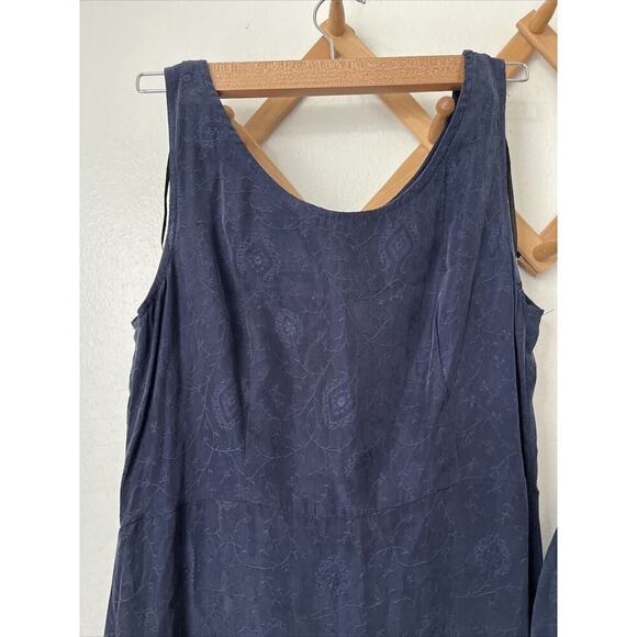 Vtg Karin Stevens set blue top maxi dress rayon sz 6 modest career 90s y2k - Picture 5 of 9